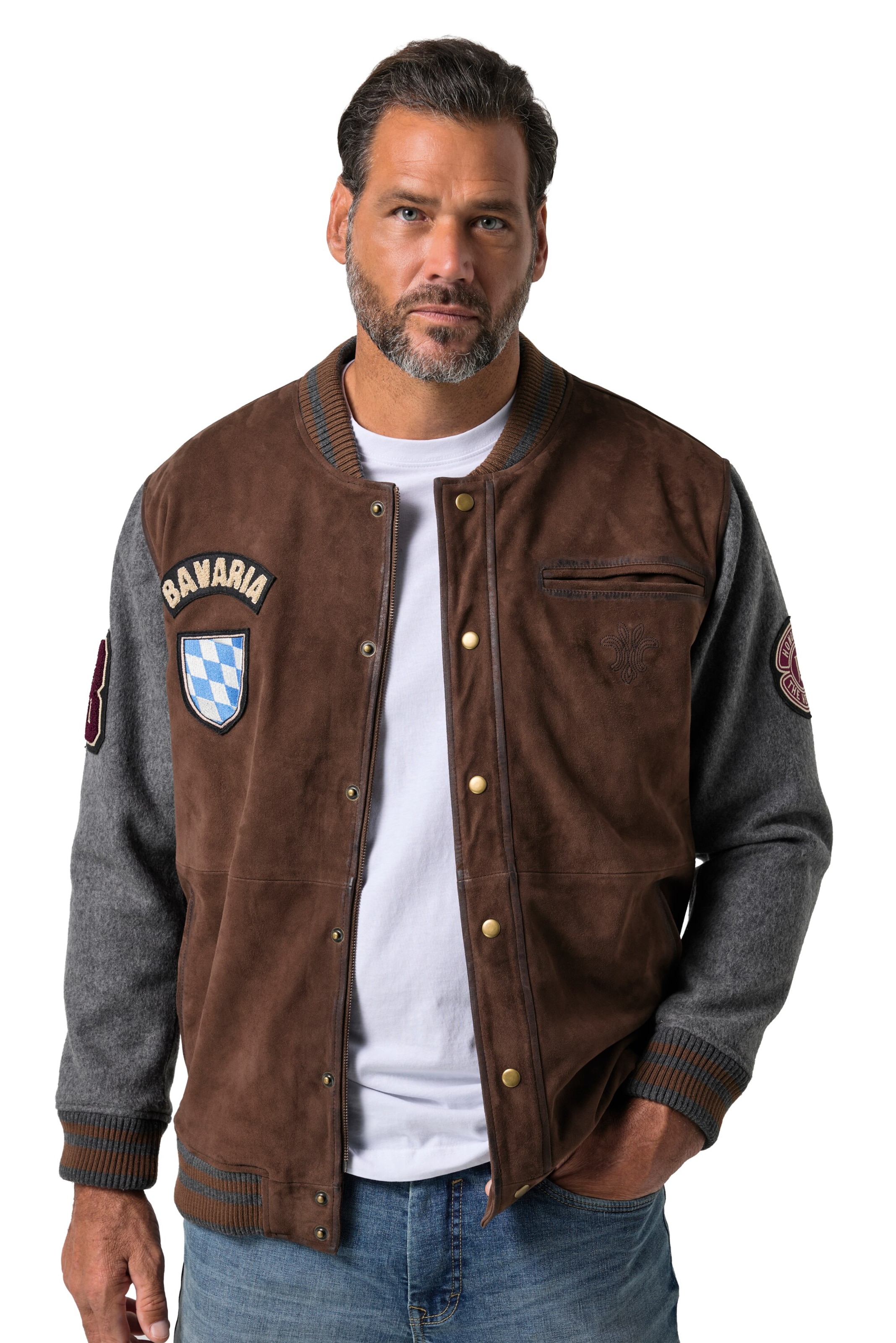 JP1880 Between-Season Jacket in Brown: front
