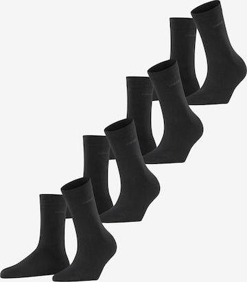 ESPRIT Socks 'Solid 4-Pack' in Black: front