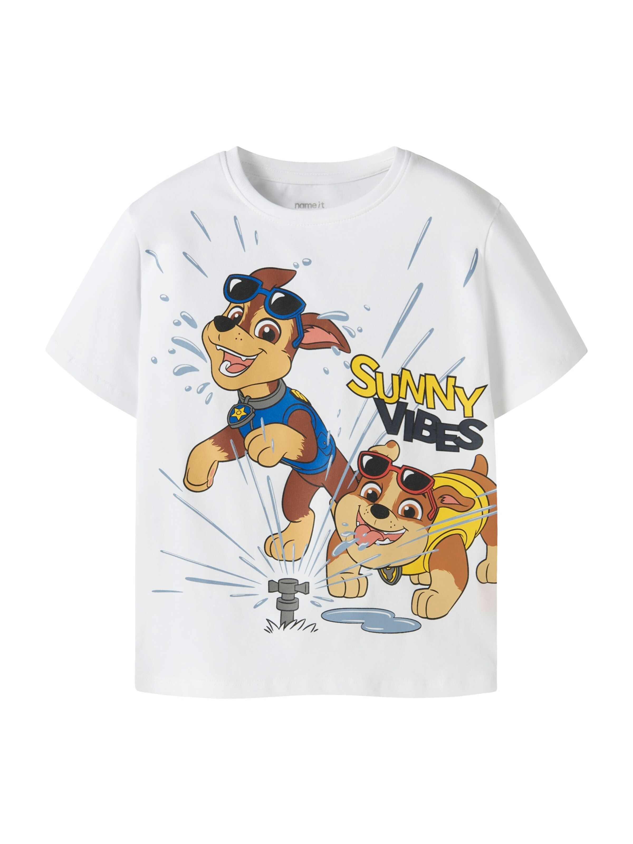 NAME IT Тениска 'NMMMACAS PAW' в бяло: отпред