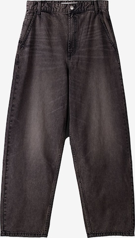 Bershka Wide leg Jeans in Grijs: voorkant
