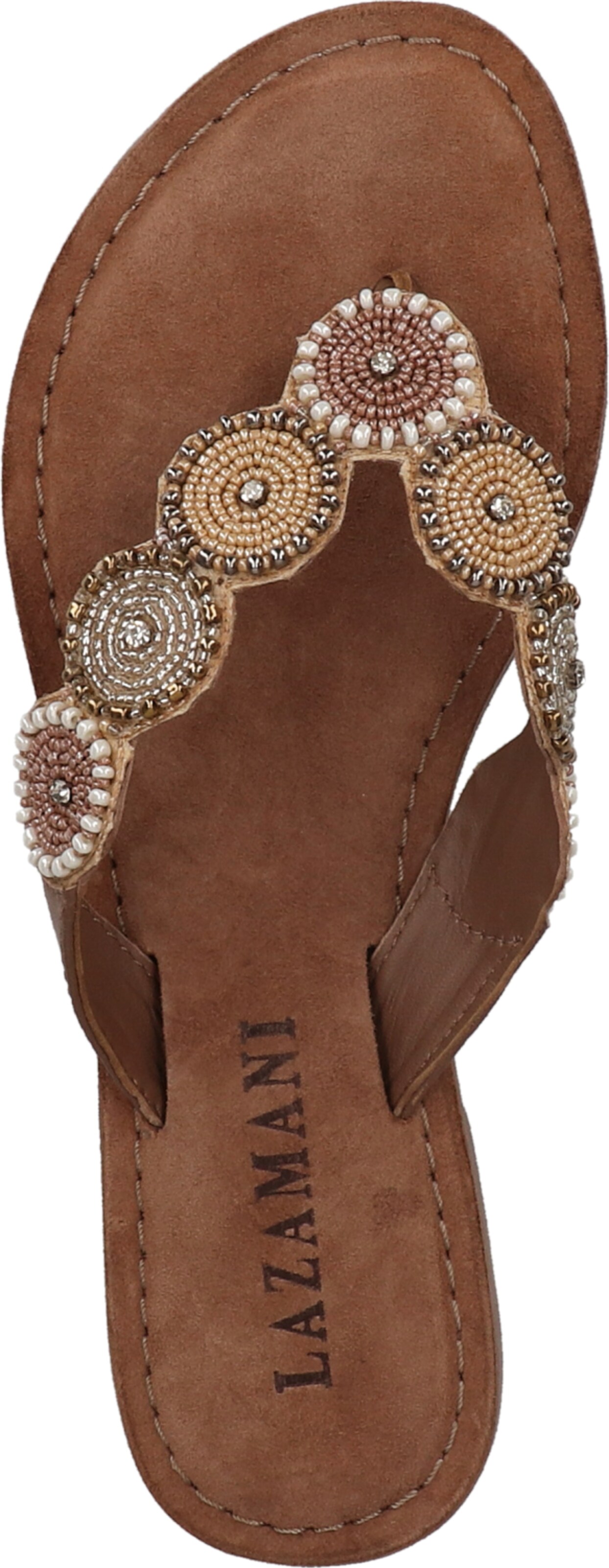 LAZAMANI T-Bar Sandals in Brown