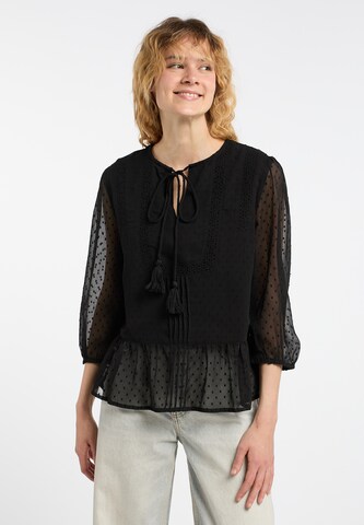 DreiMaster Vintage Blouse in Zwart: voorkant