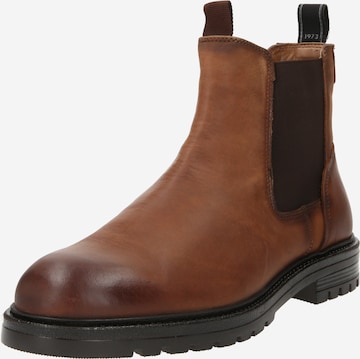 Pepe Jeans Chelsea boots 'LOGAN' in Brown: front