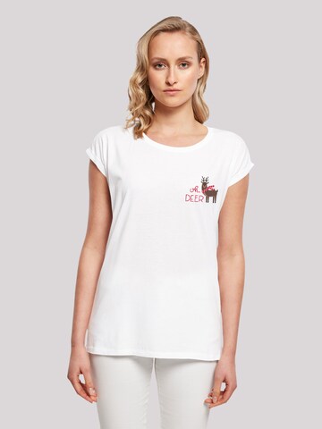 T-shirt 'Christmas ' F4NT4STIC en blanc : devant