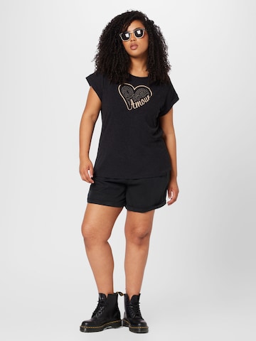 ABOUT YOU Curvy T-Shirt 'Sharon' in Schwarz