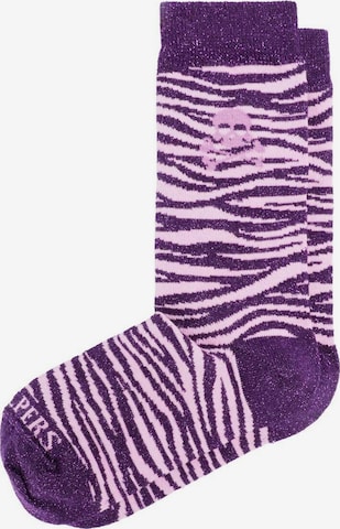 purpurinė Scalpers Kojinės 'Zebra Lurex': priekis