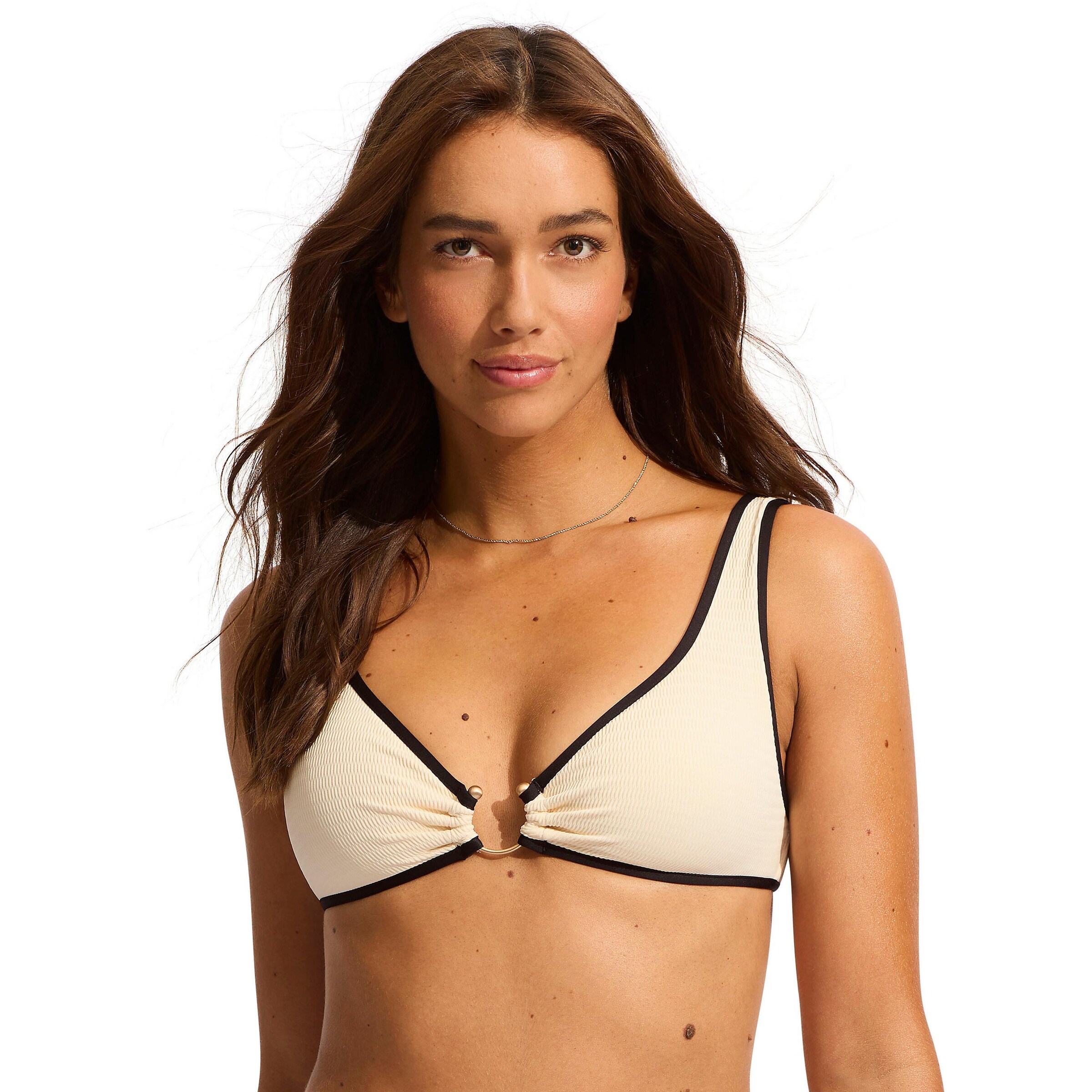 Seafolly Triangel Bikinitop 'Beach Bound' in Weiß: Vorderseite