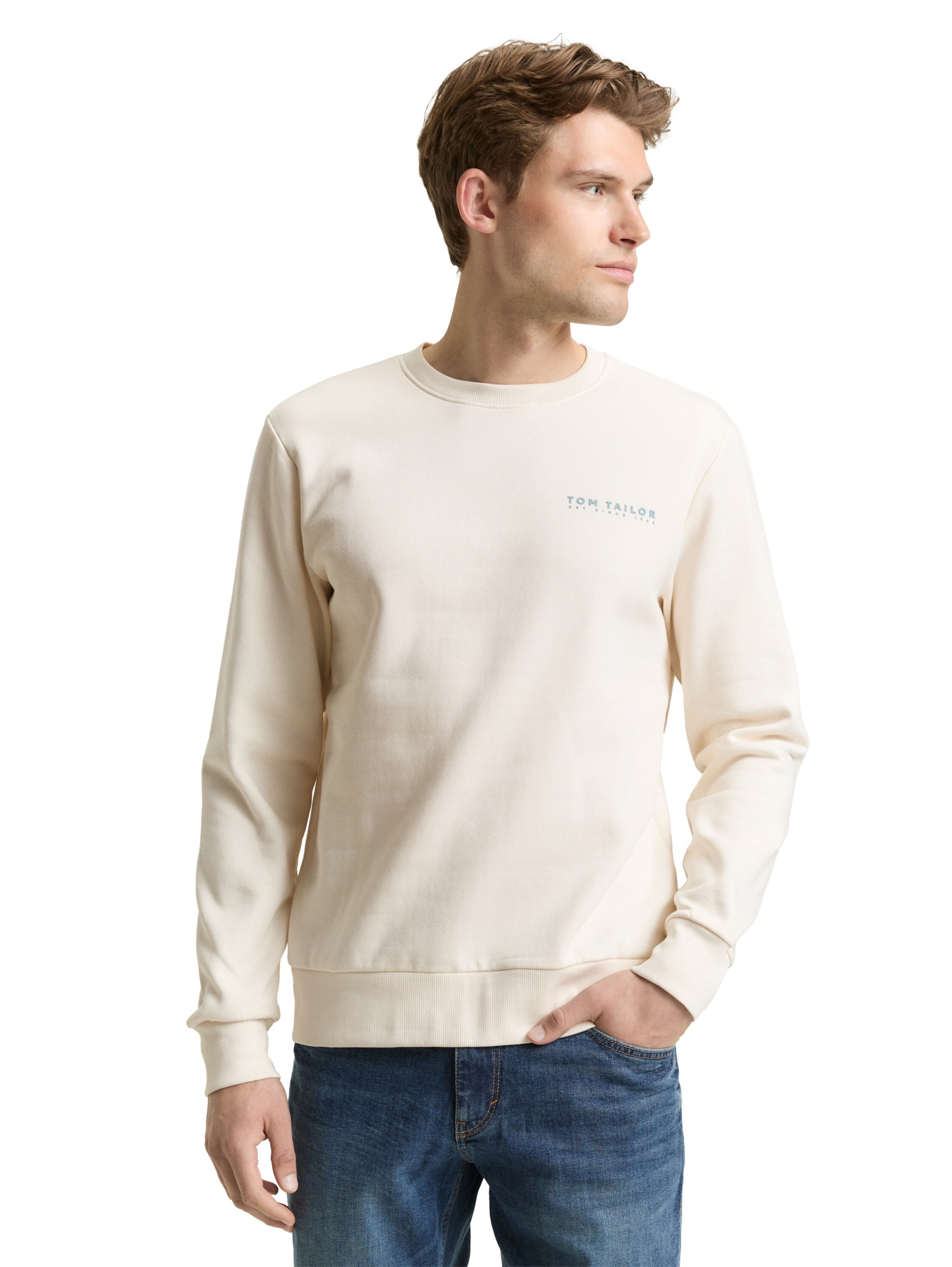 TOM TAILOR Sweatshirt in White: front
