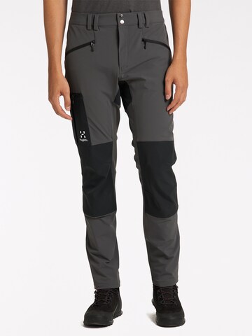 Haglöfs Slim fit Outdoor Pants 'Rugged Slim' in Grey: front