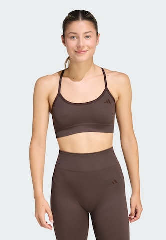 ADIDAS PERFORMANCE - Bustier Sujetador deportivo 'Essentials' en marrón: frente