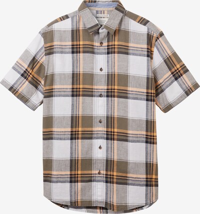 TOM TAILOR Overhemd in de kleur Ombergrijs / Donkerbruin / Lichtoranje / Wit, Productweergave