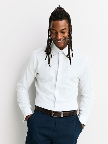 Next Slim fit Button Up Shirt in White: front