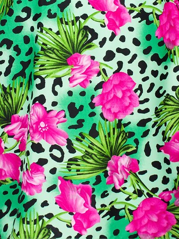 Foulard 'Leopard Flowers' di King Kameha in verde