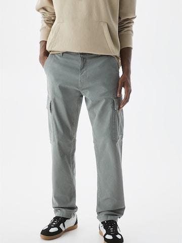 Pull&Bear Regularen Kargo hlače | siva barva: sprednja stran
