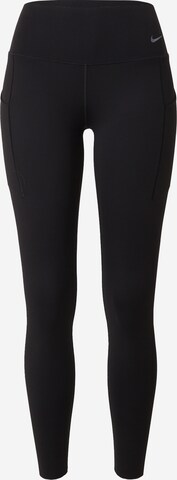 NIKE Skinny Sportbroek 'UNIVERSA' in Zwart: voorkant