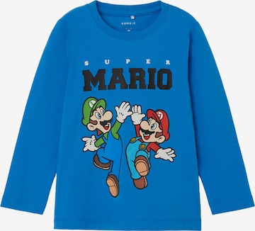 NAME IT Tričko 'Jubber Mario' – modrá: přední strana