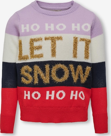 KIDS ONLY - Pullover 'Xmas Snow' em roxo: frente