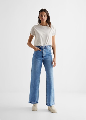 Wide leg Jeans 'Straight' de la MANGO TEEN pe albastru