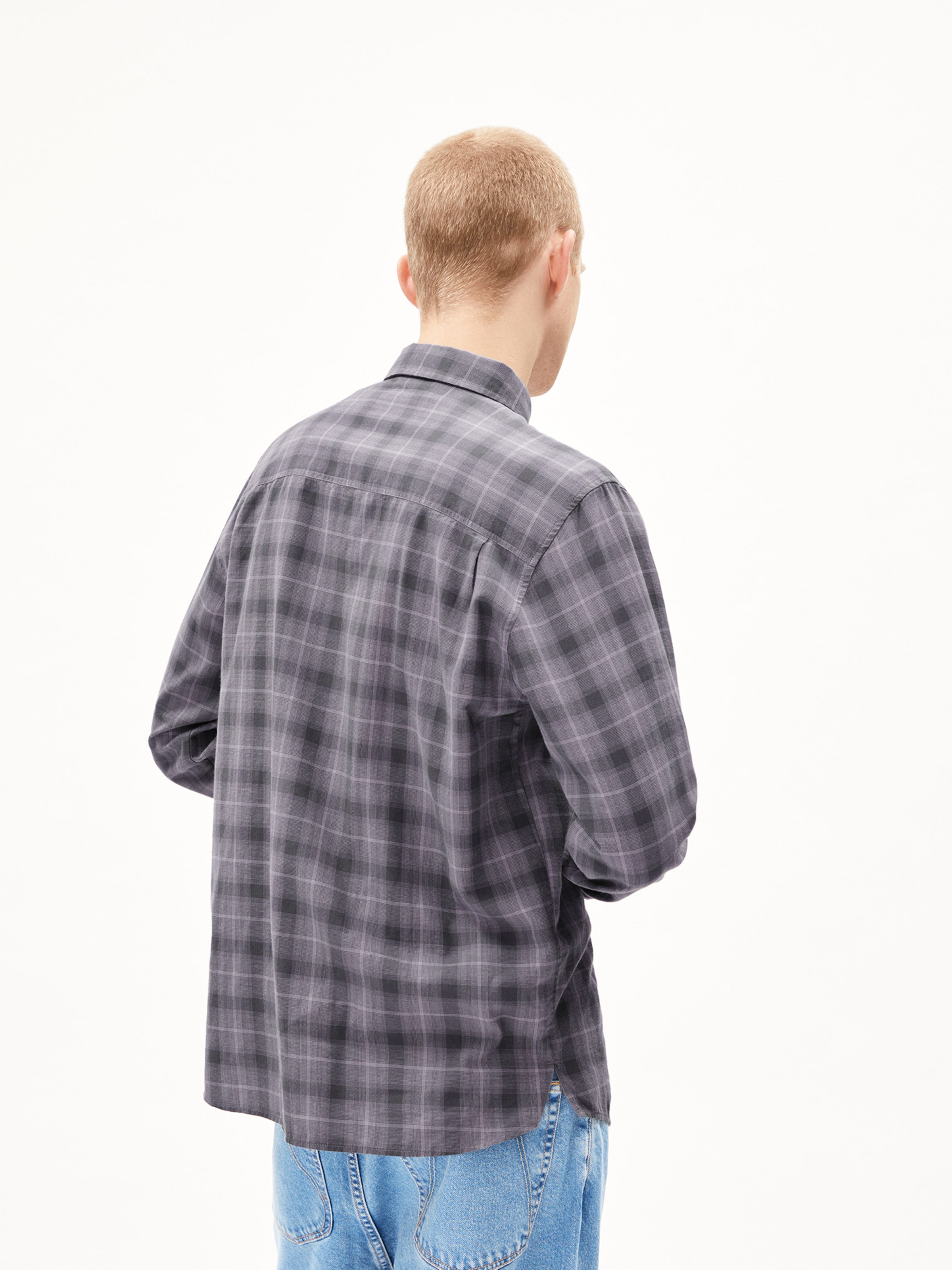 ARMEDANGELS Comfort fit Button Up Shirt ' PAANAO ' in Grey: front