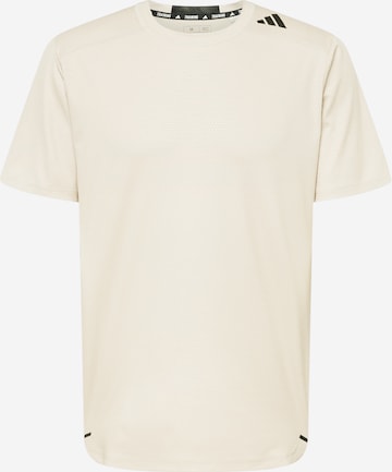 ADIDAS PERFORMANCE - Camiseta funcional 'D4T Strength Workout' en beige: frente