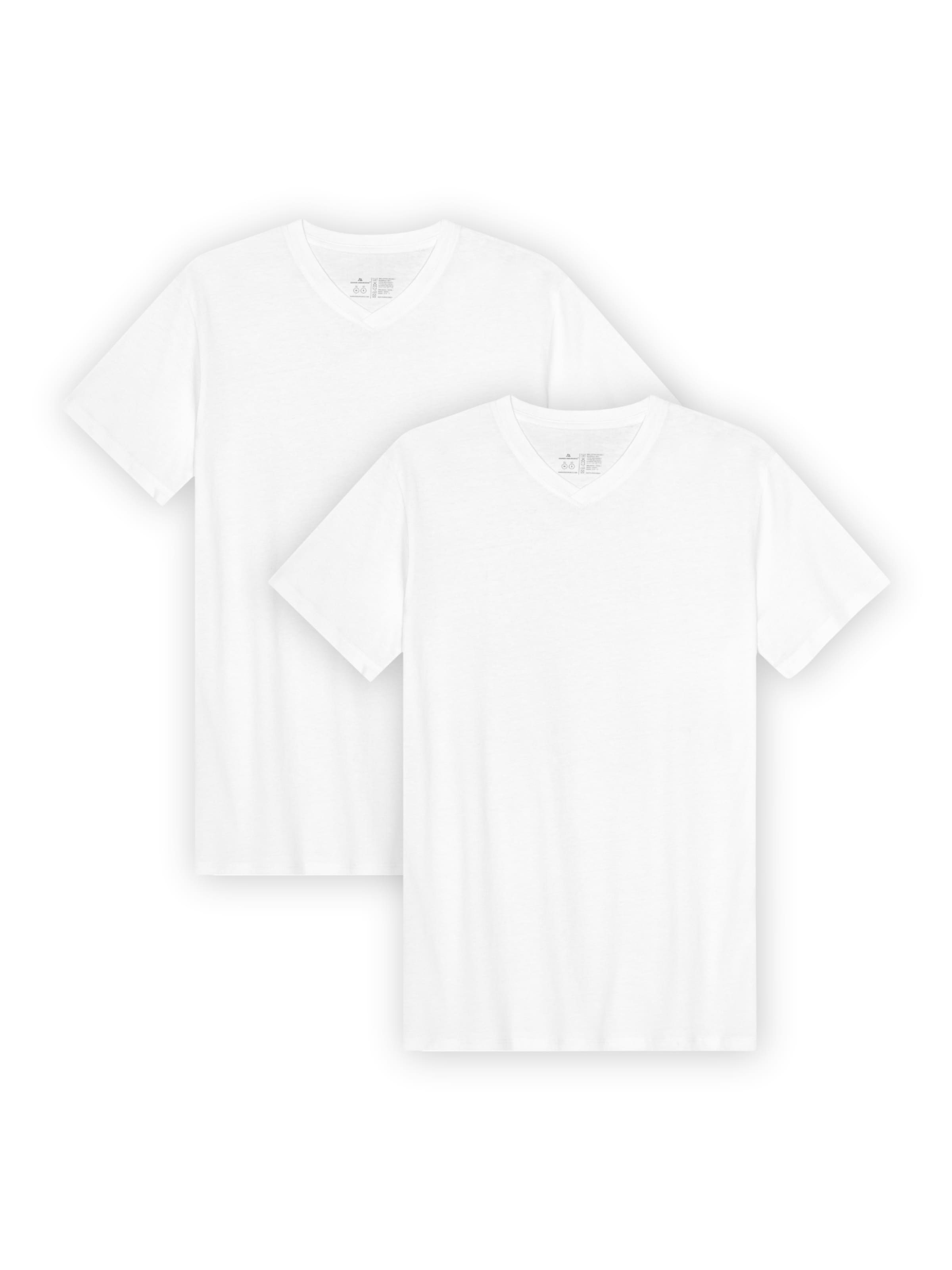 DANISH ENDURANCE Shirt 'Ease V-Neck' in Wit: voorkant