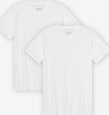 DANISH ENDURANCE Shirt 'Ease V-Neck' in Wit: voorkant