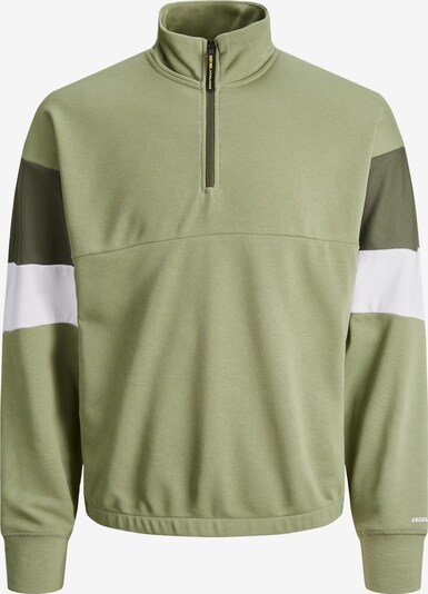 JACK & JONES Sweatshirt 'Logan' in oliv / jade / weiß, Produktansicht