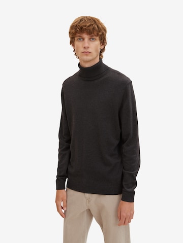 TOM TAILOR Sweater in Black: front