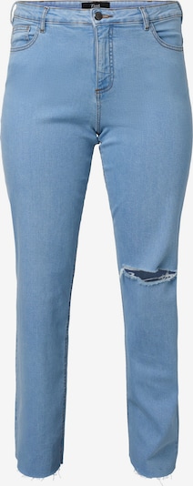 Jeans 'GEMMA' Zizzi pe albastru deschis / alb, Vizualizare produs