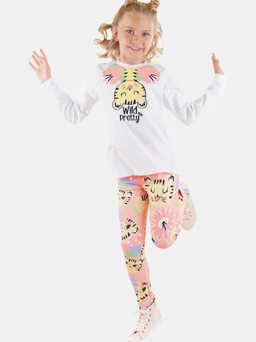 Denokids Tracksuit 'Fancy Leo' in Orange: front