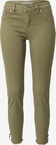 ZABAIONE - Slimfit Pantalón 'Megan' en verde: frente
