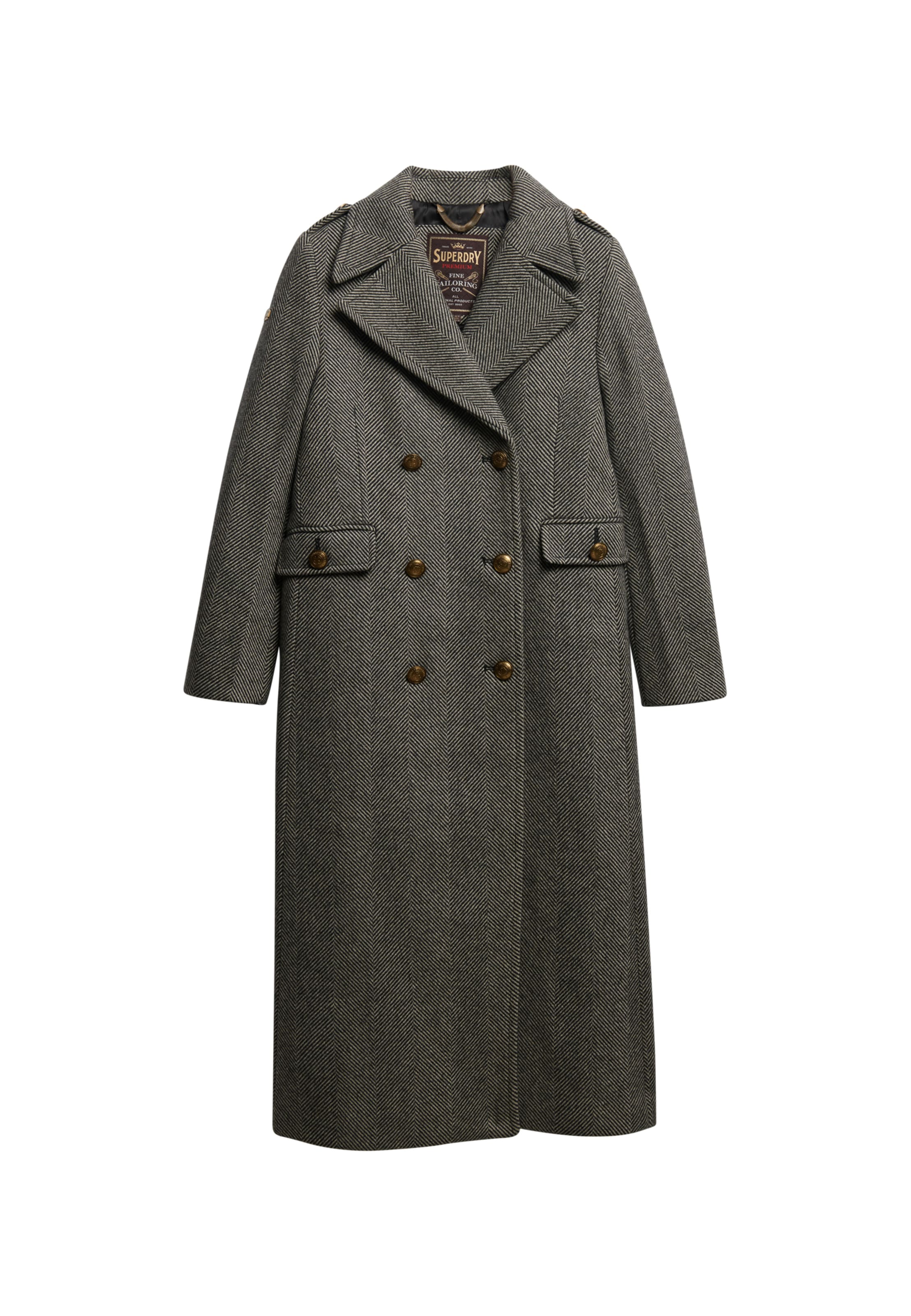 Superdry Wintermantel in Grijs: voorkant