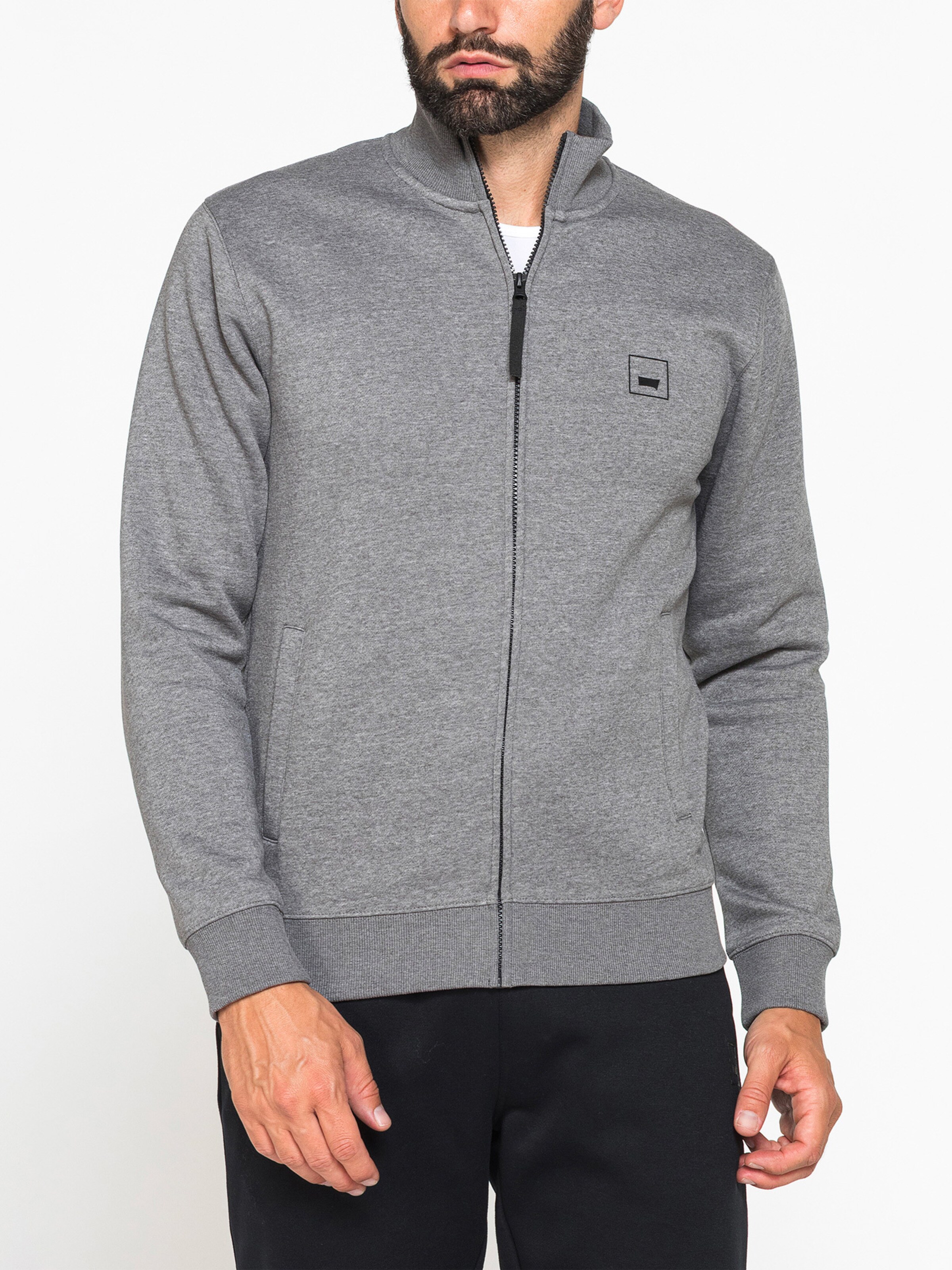 Carrera Jeans Sweatshirt 'Full Zip' in Grey: front