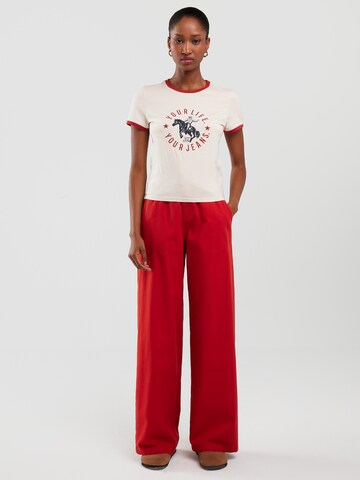 BIG STAR Wide leg Trousers 'Malu' in Red