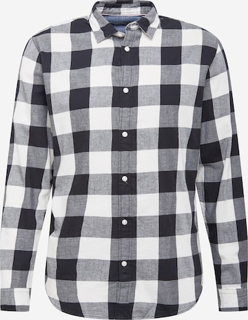 Slim fit Camicia 'Gingham' di JACK & JONES in nero: frontale