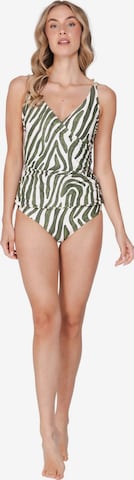 Pastunette T-shirt Tankini 'Wild Eden' in Groen: voorkant