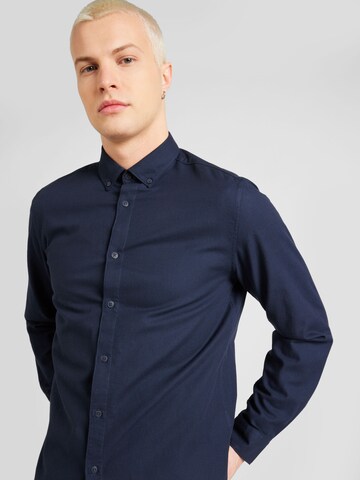 Springfield - Ajuste regular Camisa 'NEW DOBBY' en azul