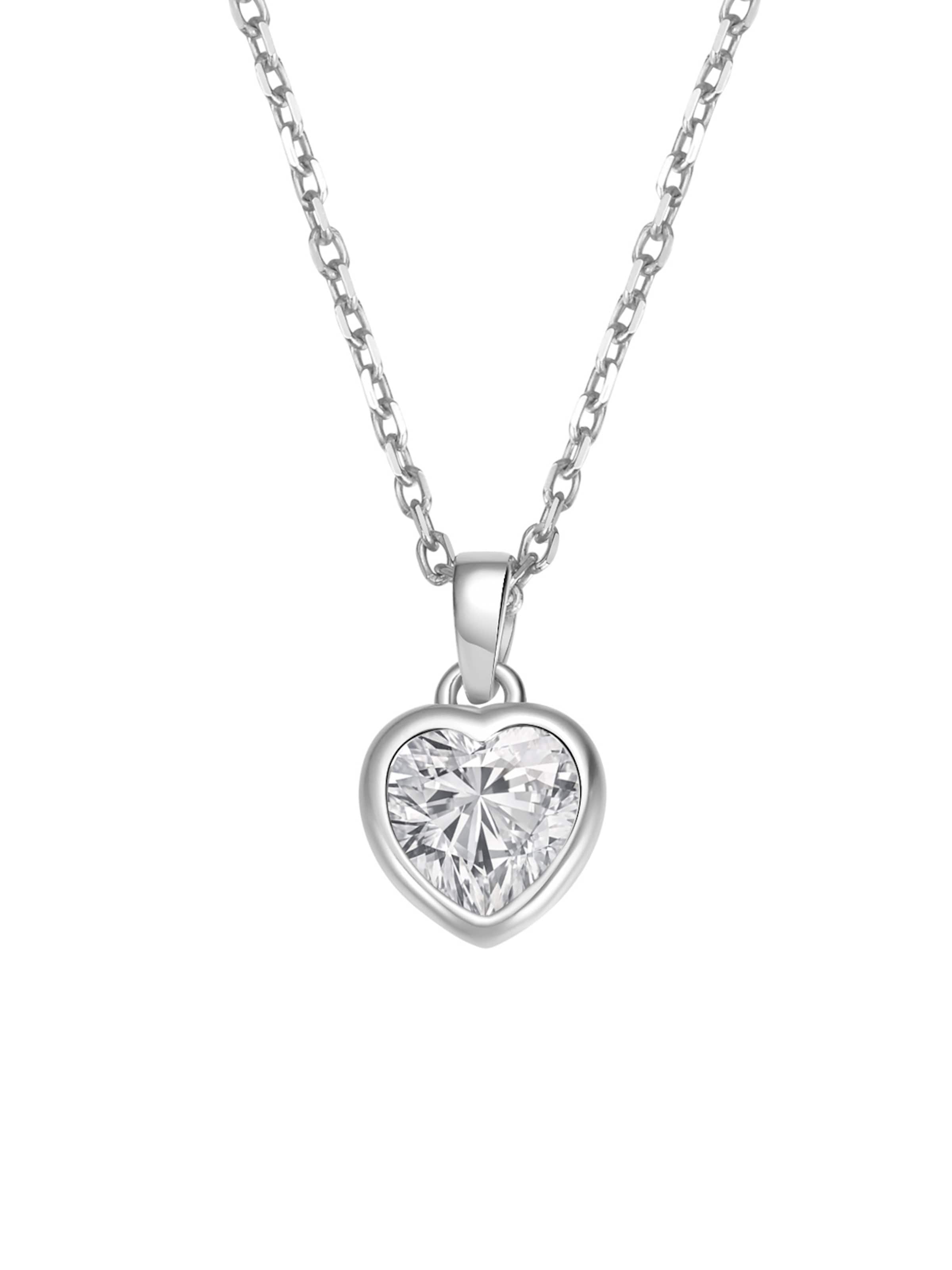 Hey Happiness Necklace 'Crystal Love' in Silver