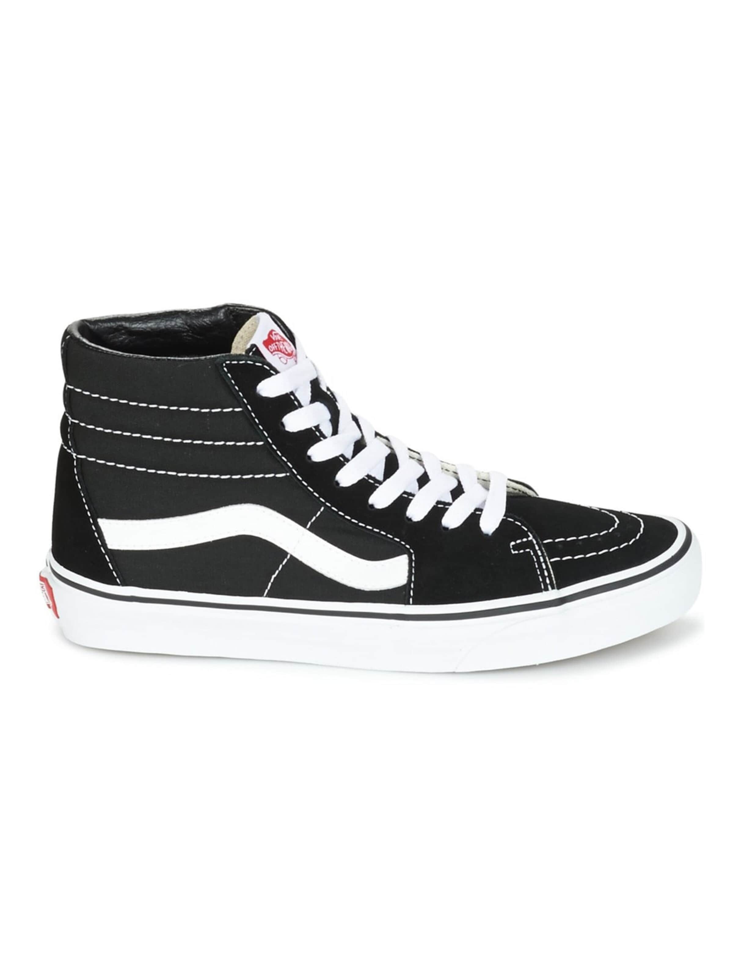 VANS Athletic lace-up shoe 'UA SK8-HI BLACK / WHITE' in Black: front