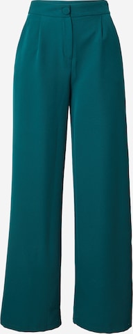 Trendyol tavaline Voltidega püksid, värv roheline: eest vaates