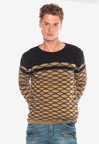 CIPO & BAXX Sweater in Brown: front