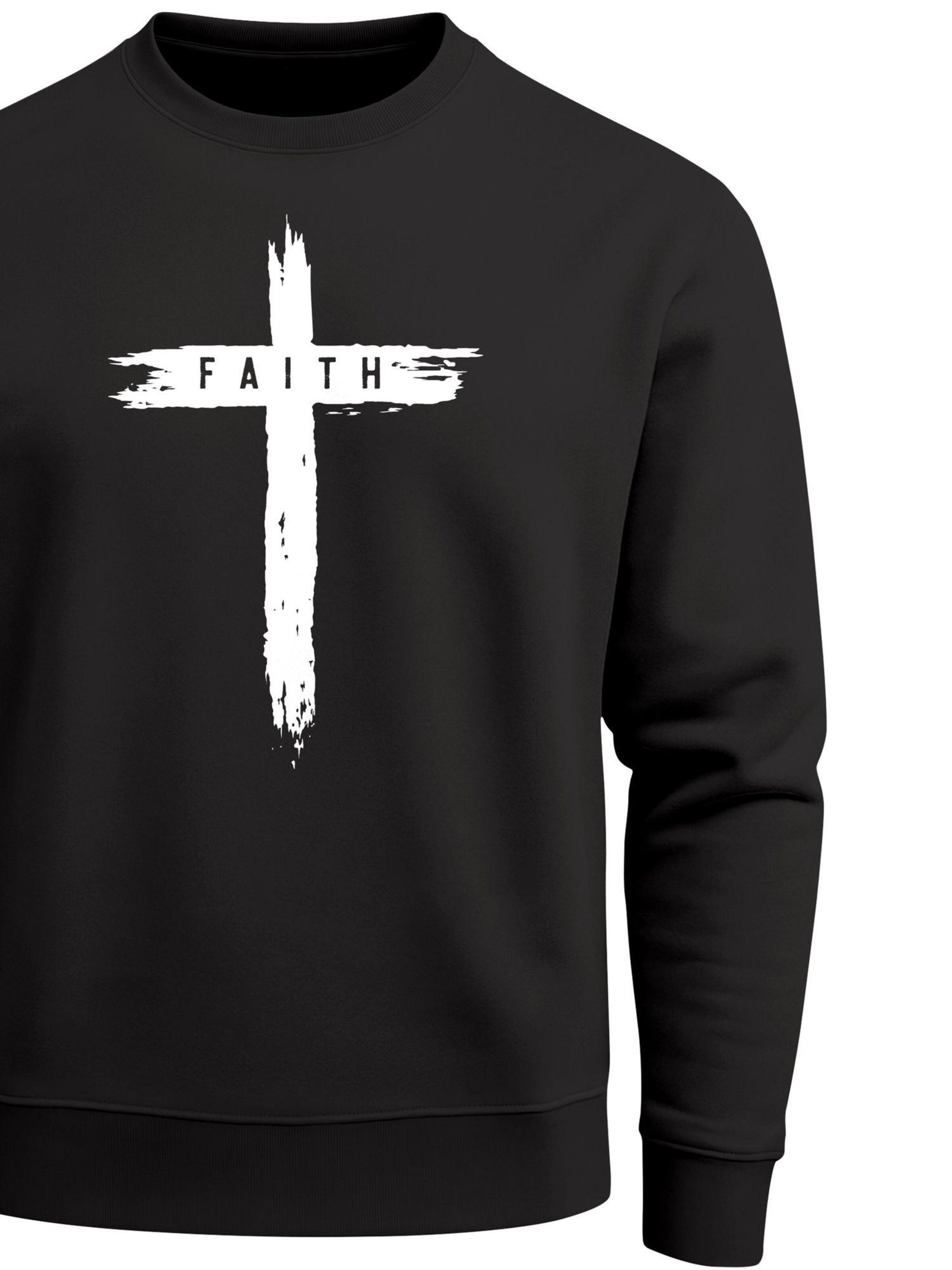 Neverless Sweatshirt 'Faith'‌‌‌‌‌‌‌ in Schwarz