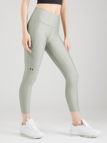 UNDER ARMOUR Skinny Workout Pants in Green: front