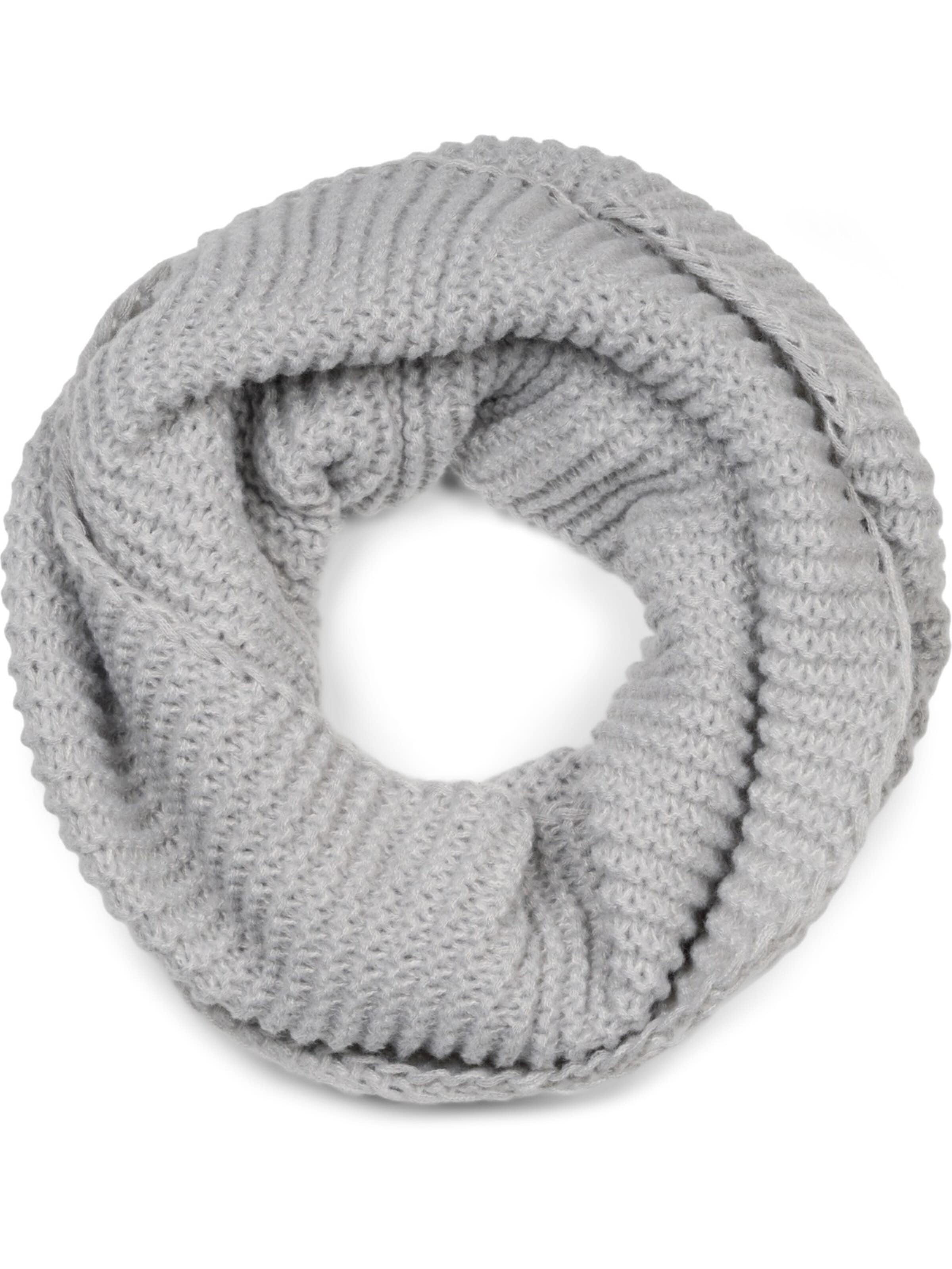 styleBREAKER Schlauchschal 'Strick Loop Wellenmuster'‌‌‌‌ in Grau: Vorderseite