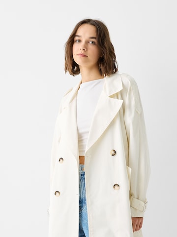 Manteau mi-saison Bershka en blanc