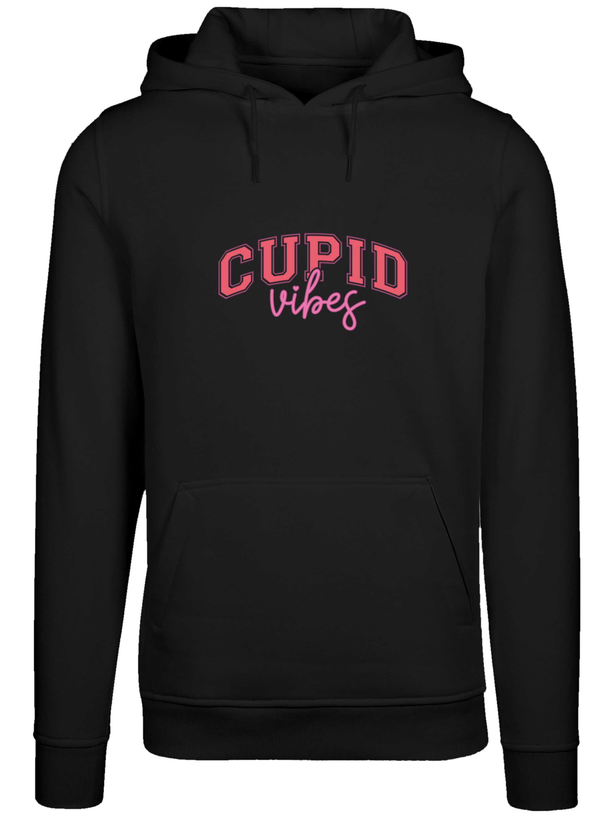 Sweat-shirt 'Cupid Vibes Valentinstag Amor' F4NT4STIC en noir : devant