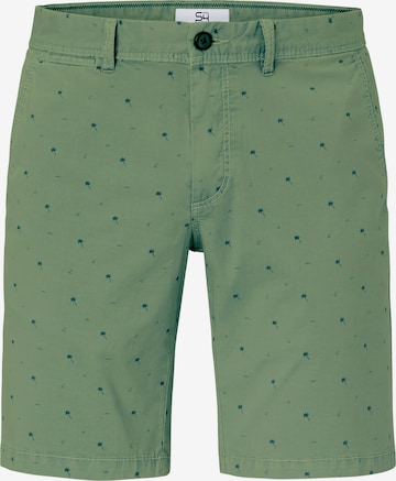 S4 Jackets Slim fit Pants in Green: front