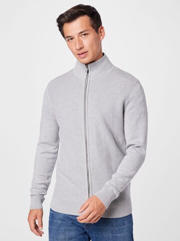 TOM TAILOR Knit cardigan in Grey: front