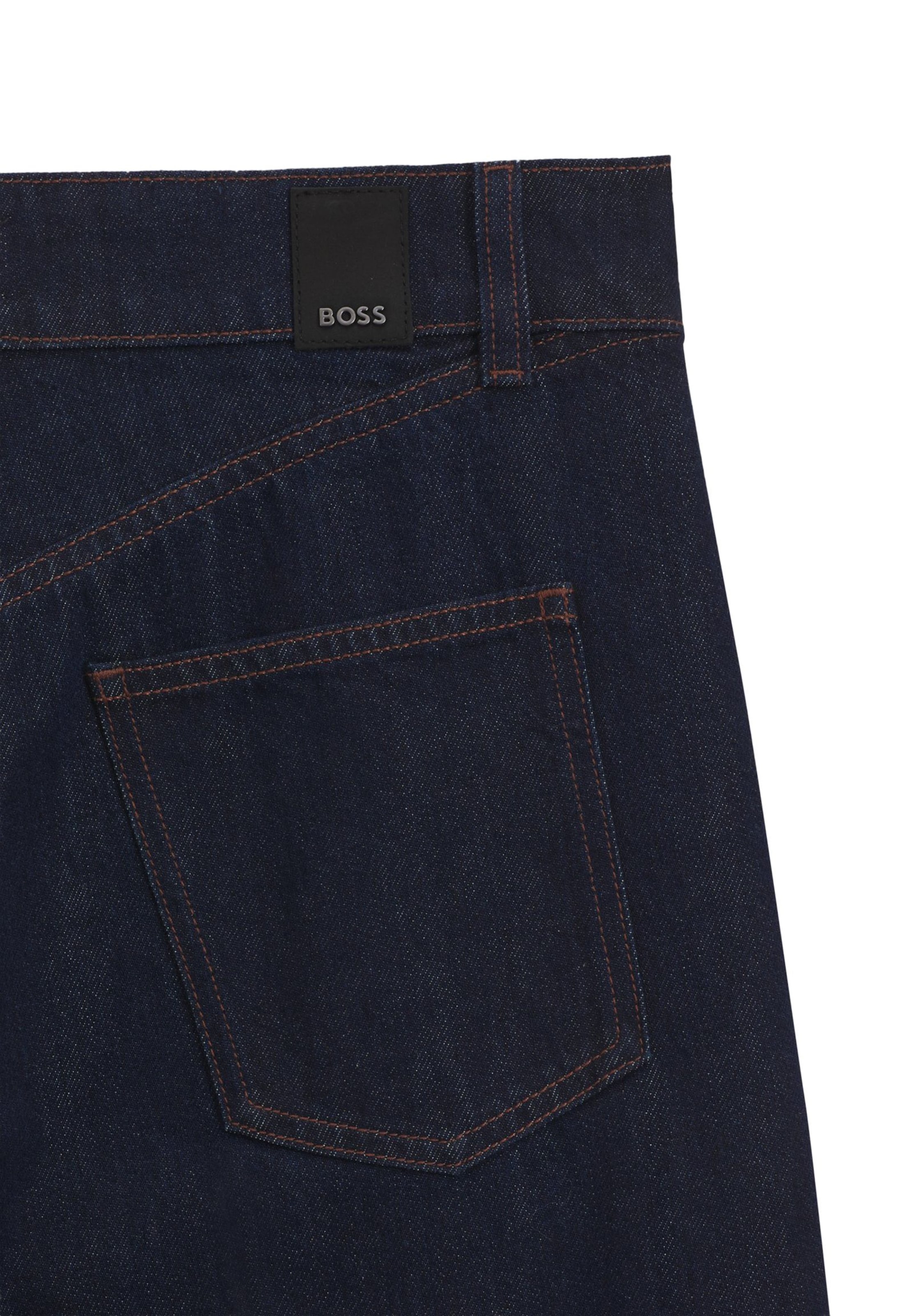 BOSS Wide leg Pleated Jeans in Blue