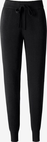 heine Tapered Broek in Zwart: voorkant